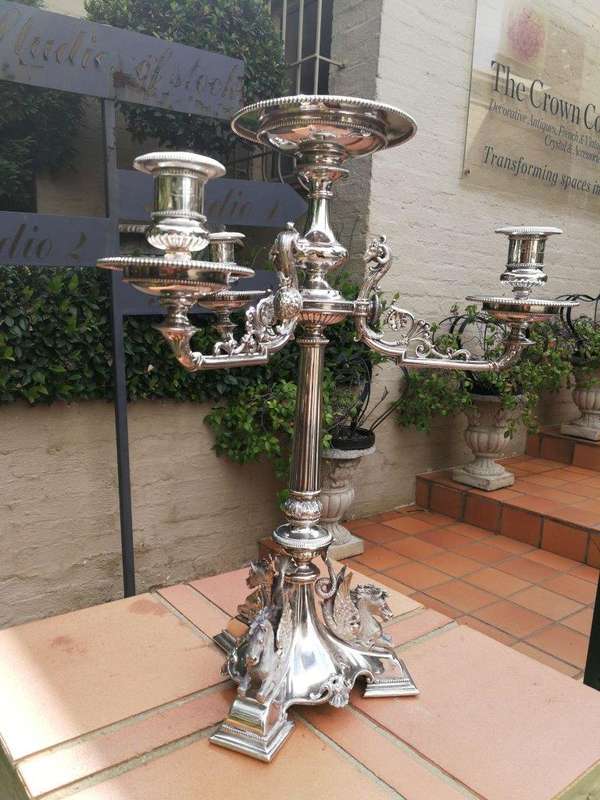 A Victorian Silver-Plate Candelabra