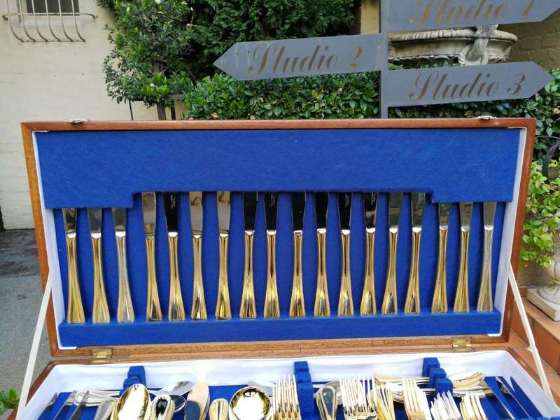 A 24k Gold Plated Cutlery Set Comprising 112 Pieces In Canteen