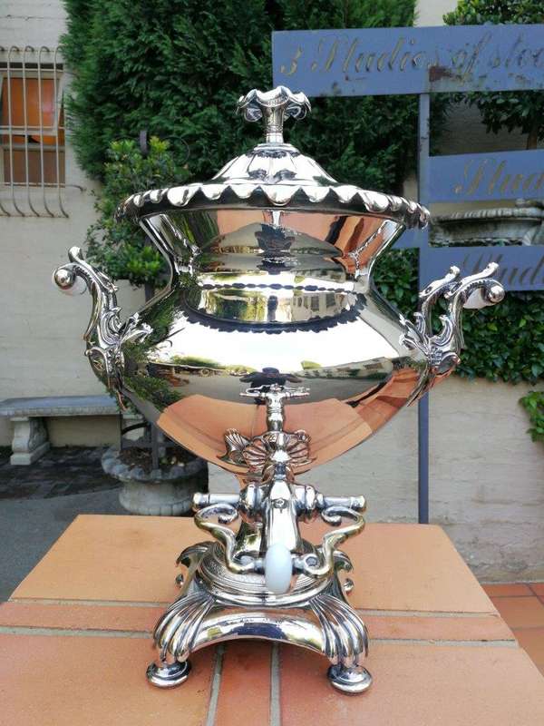 A 19th Century Large Silver-Plate Samovar