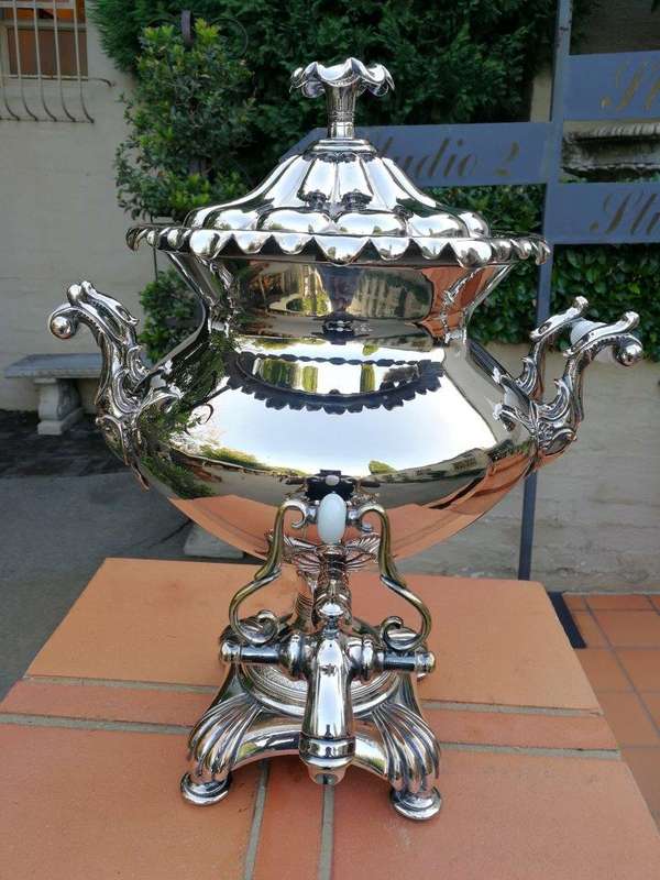 A 19th Century Large Silver-Plate Samovar