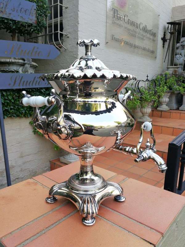 A 19th Century Large Silver-Plate Samovar