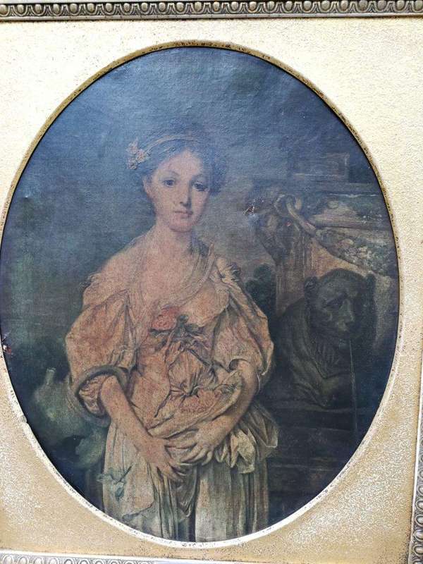 An Antique French Oil On Canvas After Jean-Baptiste Greuze (France, 1725 - 1805)