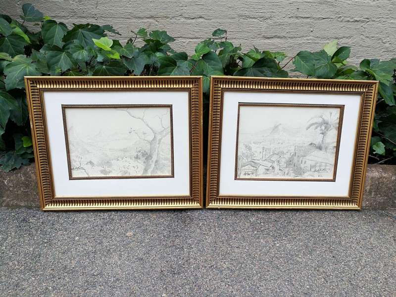 A Pair Of Gabriel De Jongh (South Africa, 1913 - 2004) Pencil On Paper, Signed , Rio De Janeiro S...