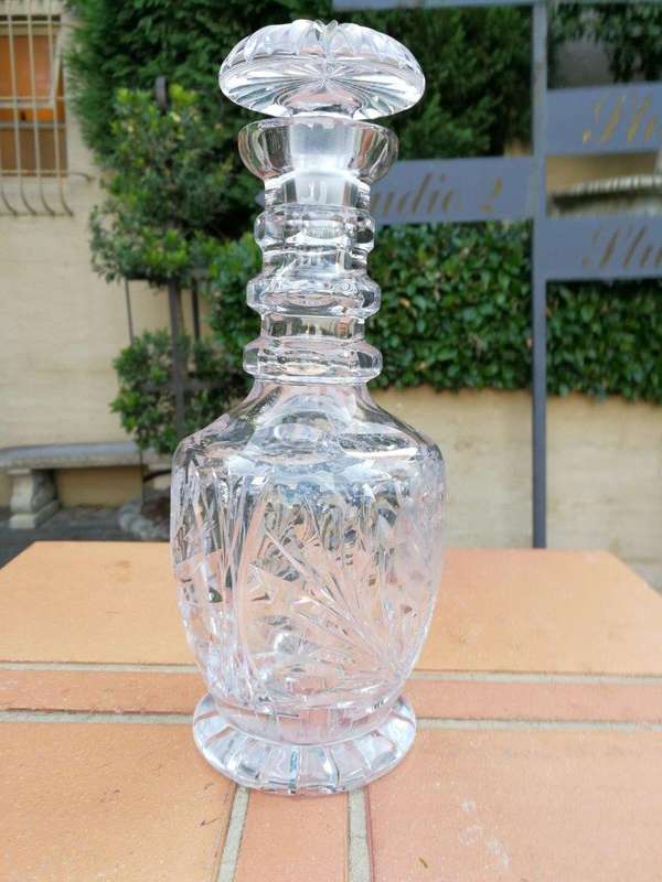 A 20th Century Rose Cut Crystal Decanter
