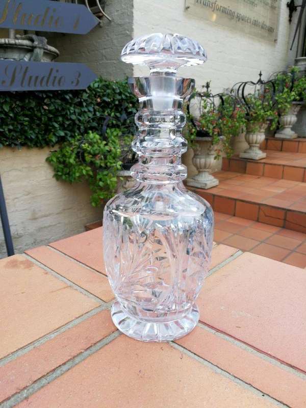 A 20th Century Rose Cut Crystal Decanter