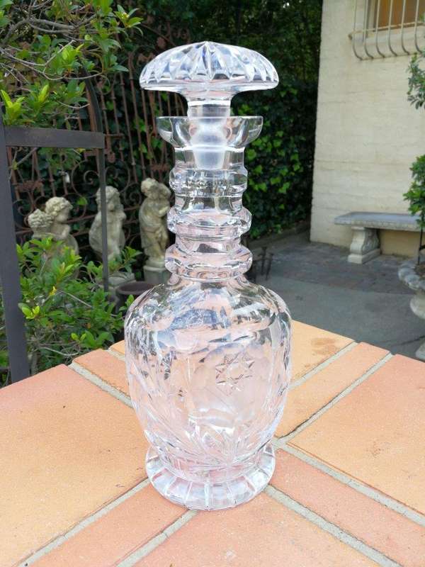 A 20th Century Rose Cut Crystal Decanter