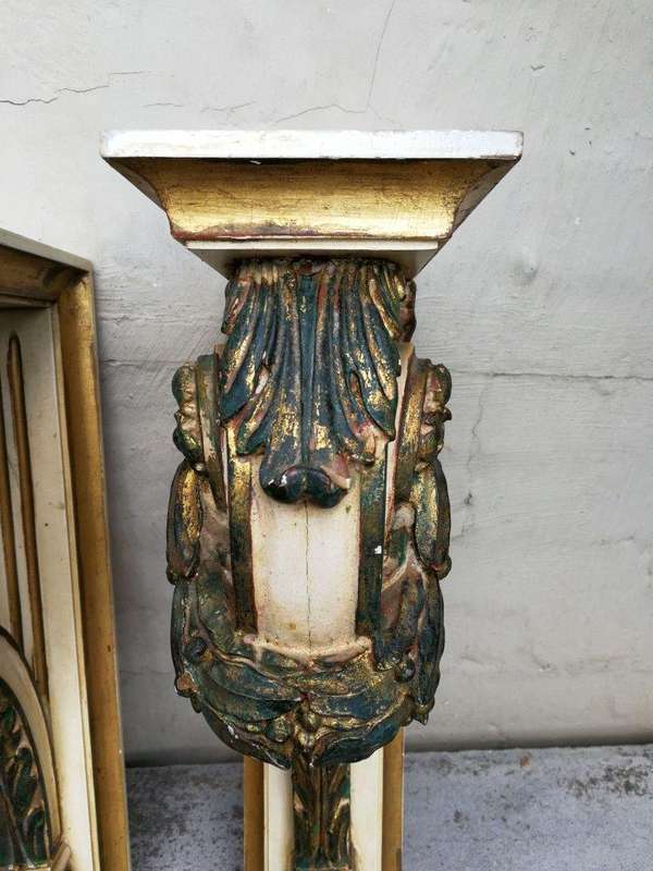 A 21st Century Pair Of Gilt Painted Wooden Wall Brackets/Sconces