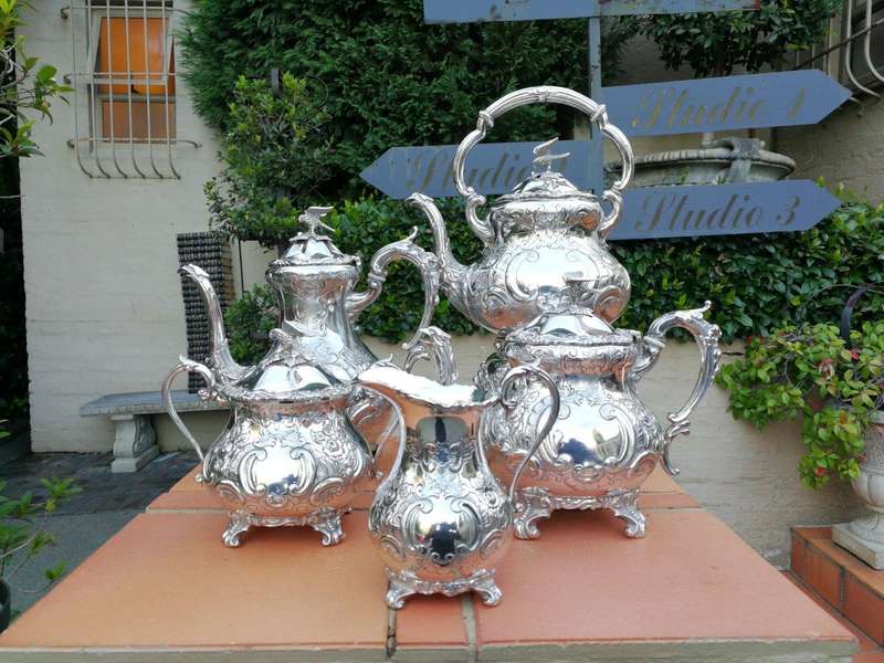 A Late 19th Century Electroplate Five Piece Tea Service