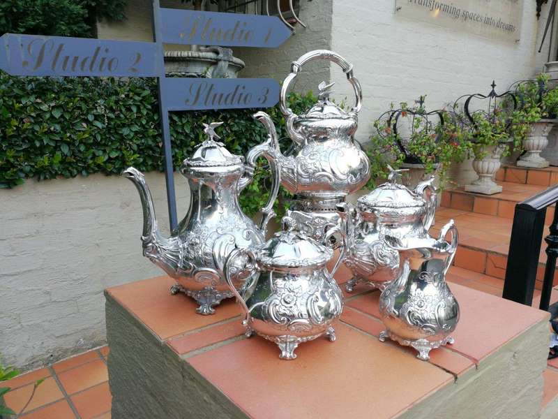 A Late 19th Century Electroplate Five Piece Tea Service