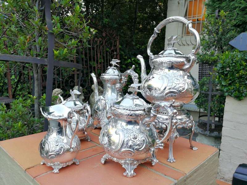 A Late 19th Century Electroplate Five Piece Tea Service
