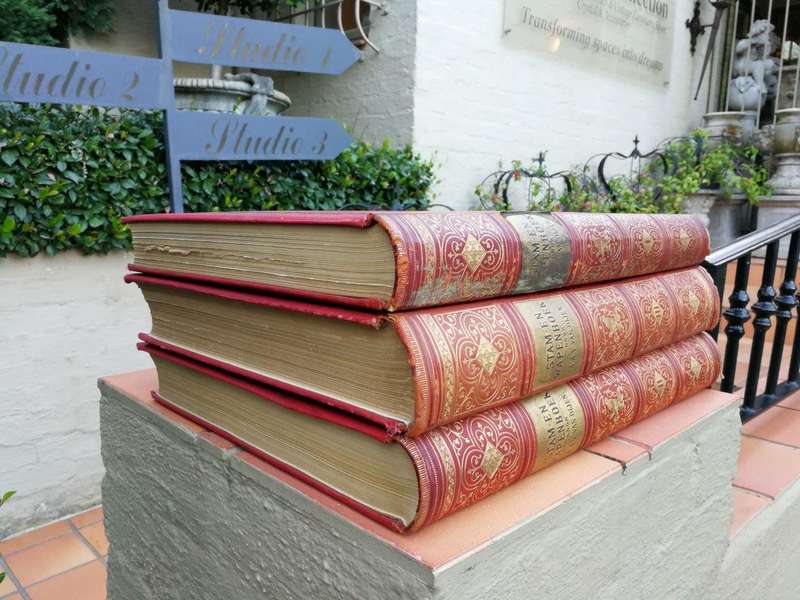 A Set Of Late 19th Century Circa 1885/1890 Extra-Large Size Decorative Books Entitled Stam En Wap...