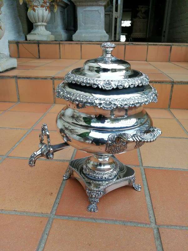 An Antique Victorian Silver-plated Kettle-on-stand
