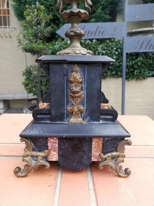 A 20TH Century French Ornate Pair of Bronze and Marble Candelabrum 