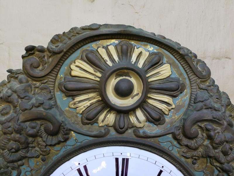 An Antique Circa 1800s French Comptoise Clock with Bell Chime (Recently Serviced)