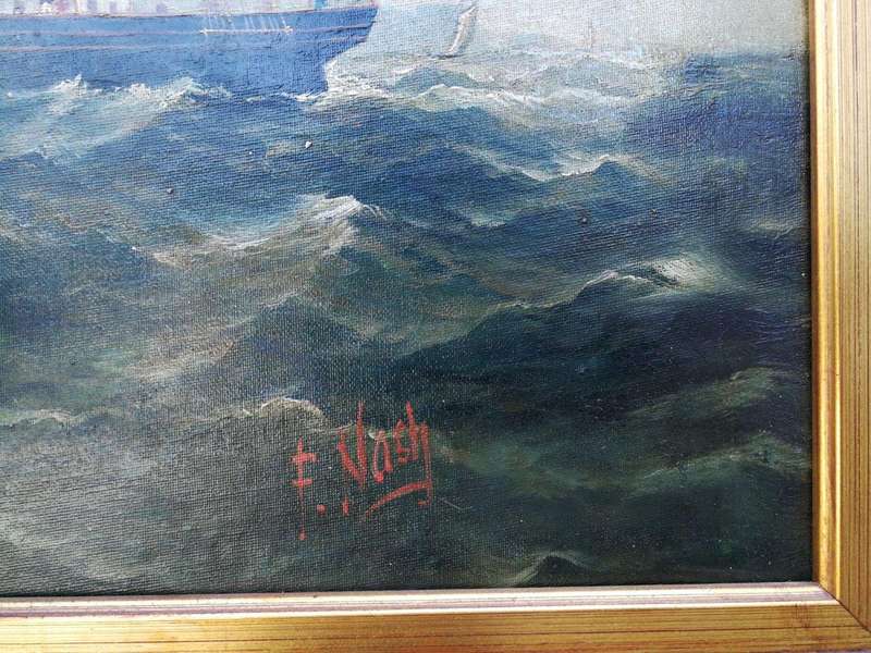 A Pair of 19th Century English Oil on Canvas Paintings in Gilt Frames Signed F. Nash