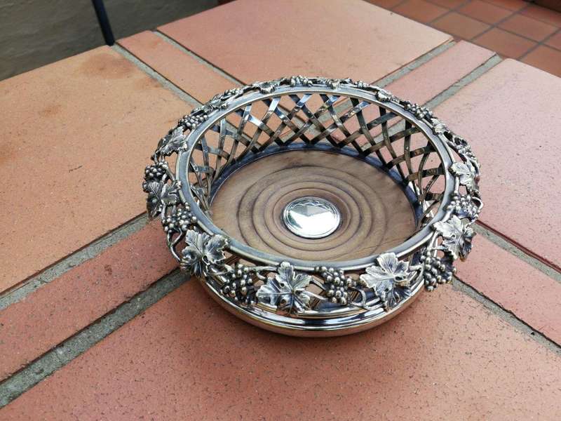 A 19th Century English Circa 1844 Pair of Silver-Plate Wine Coasters Elkington & Co