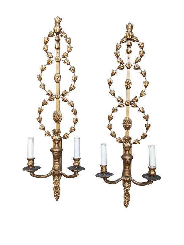 A Pair Large size Giltwood Wall Sconces (Fitted for electricity)