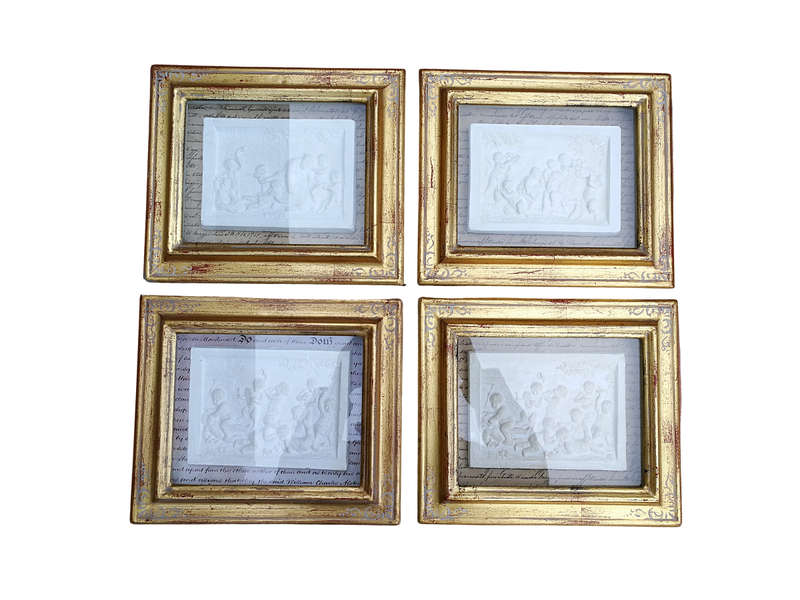 A Set of Four Plaster Casts, Works Putti at Play