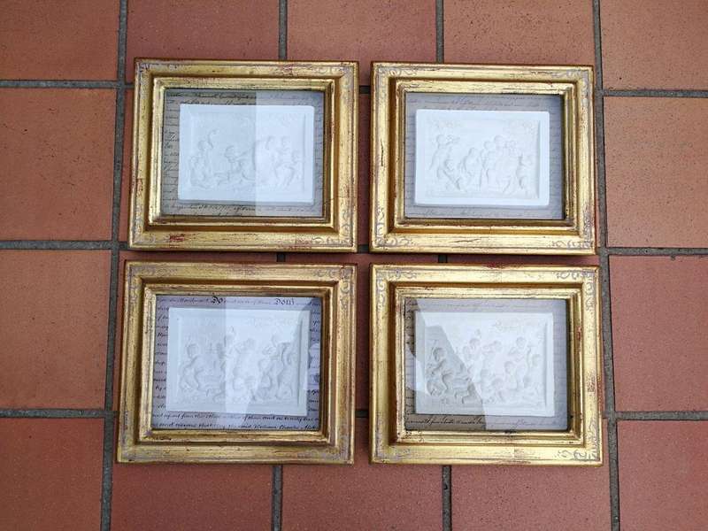 A Set of Four Plaster Casts, Works Putti at Play