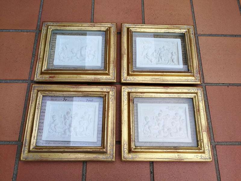 A Set of Four Plaster Casts, Works Putti at Play