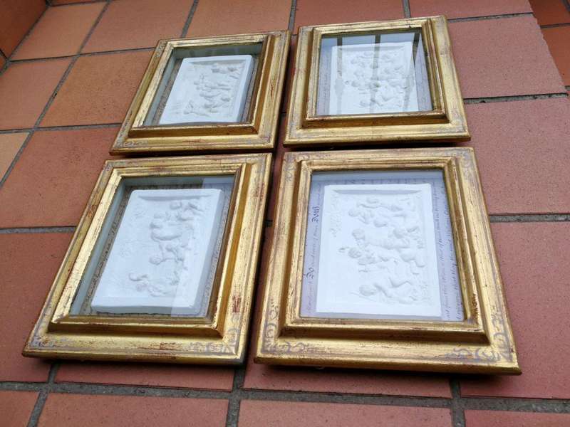 A Set of Four Plaster Casts, Works Putti at Play