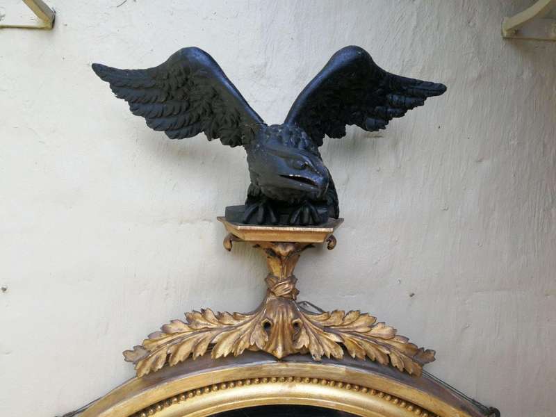 A Circa 1800 Regency Gilt-Wood Convex Mirror With  British Antique Dealers Association Stamp