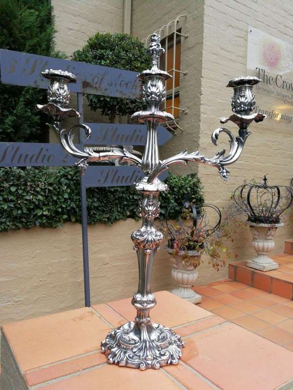 An Electroplate Three Light Candelabra