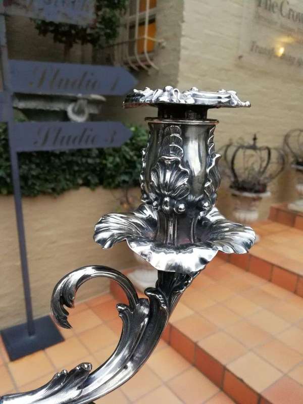 An Electroplate Three Light Candelabra