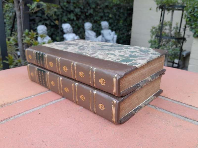 An Antique Circa 1807 Collection of Two Hard Cover Books of Elegant Episties  Published by J. Ma...