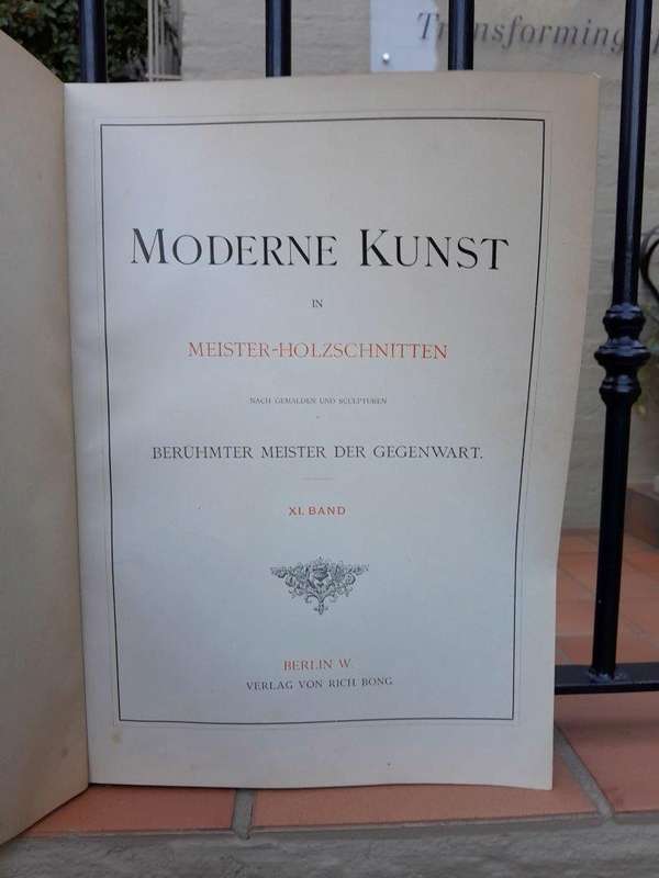 An Antique Moderne Kunst in Meister-Holzschnitten Hard Cover with Gold Finishing to Pages and Gol...
