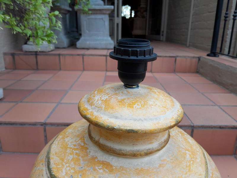 A Terracotta Colour Urn Shape Lamp Base
