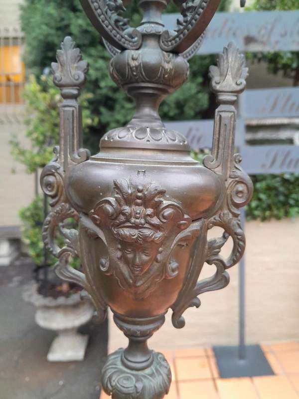 An Early 20th Century Pair Of Tall Bronze Candelabra