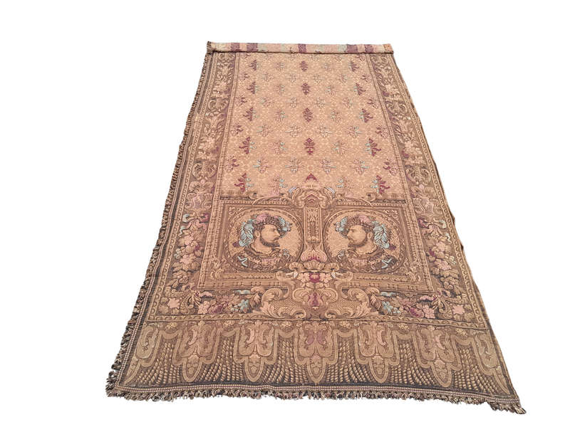 Antique French Medieval Scene Wall Hanging Tapestry
