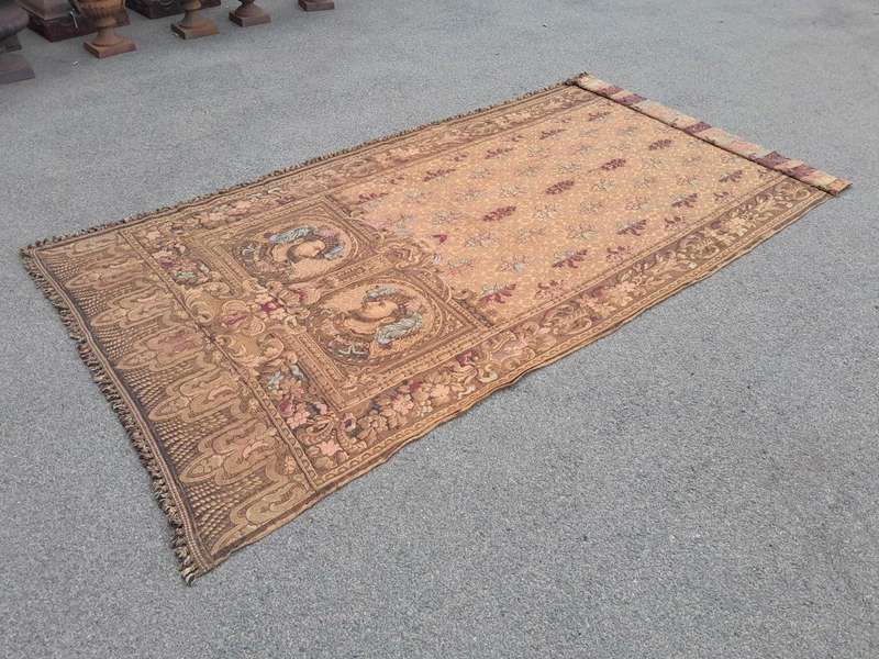 Antique French Medieval Scene Wall Hanging Tapestry