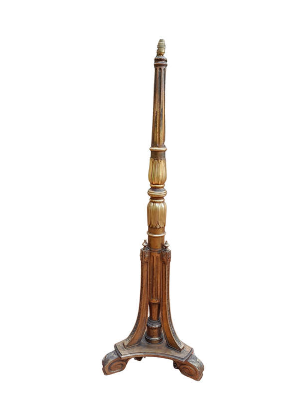 An Ornate Giltwood Column Standing Lamp