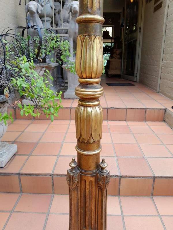 An Ornate Giltwood Column Standing Lamp