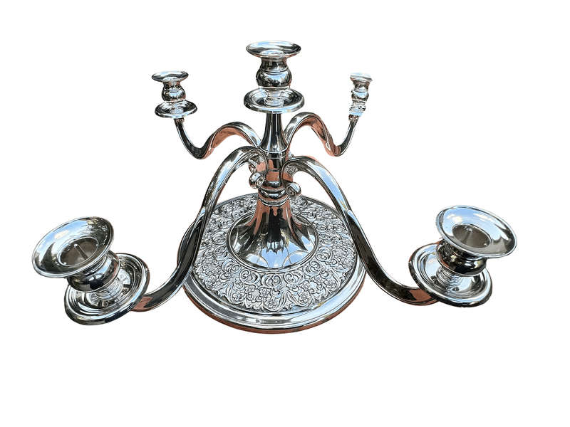 A Late 20th Century Silver Plate Candelabra