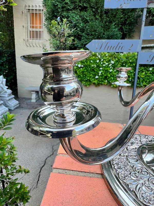 A Late 20th Century Silver Plate Candelabra