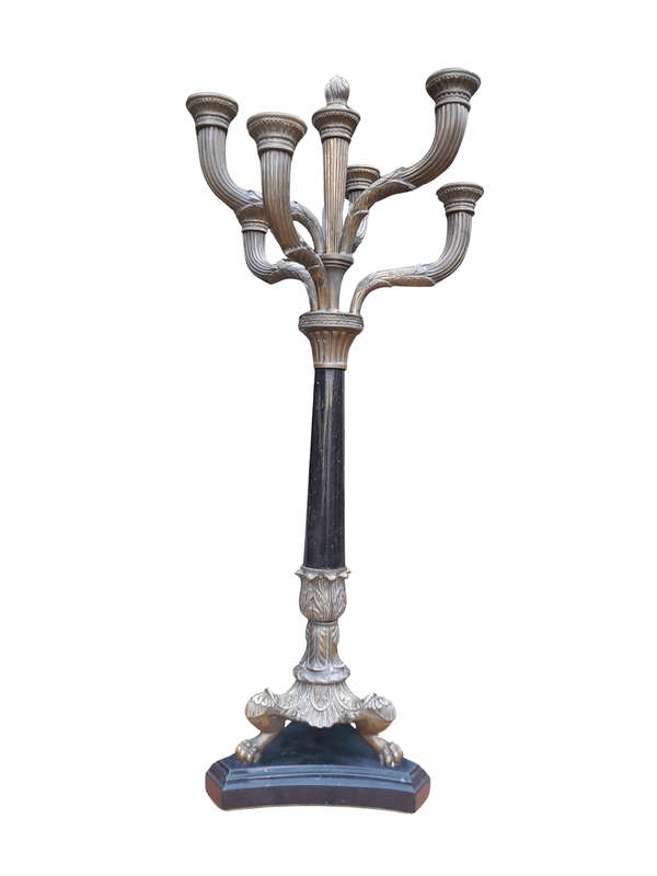 A 19th Century French Bronze And Granite Candelabra