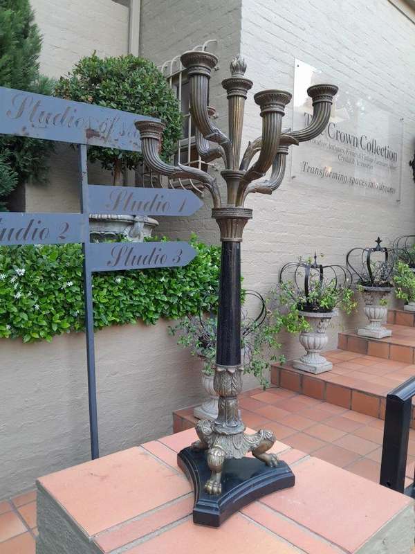 A 19th Century French Bronze And Granite Candelabra