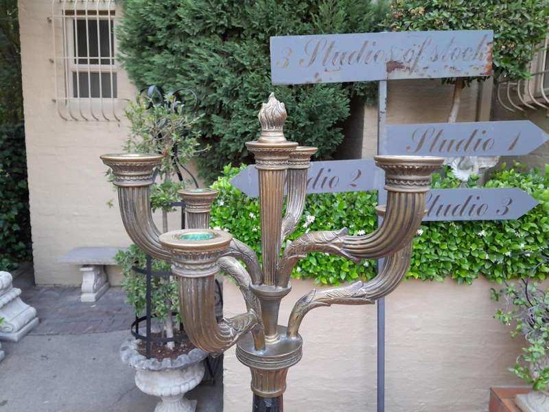 A 19th Century French Bronze And Granite Candelabra