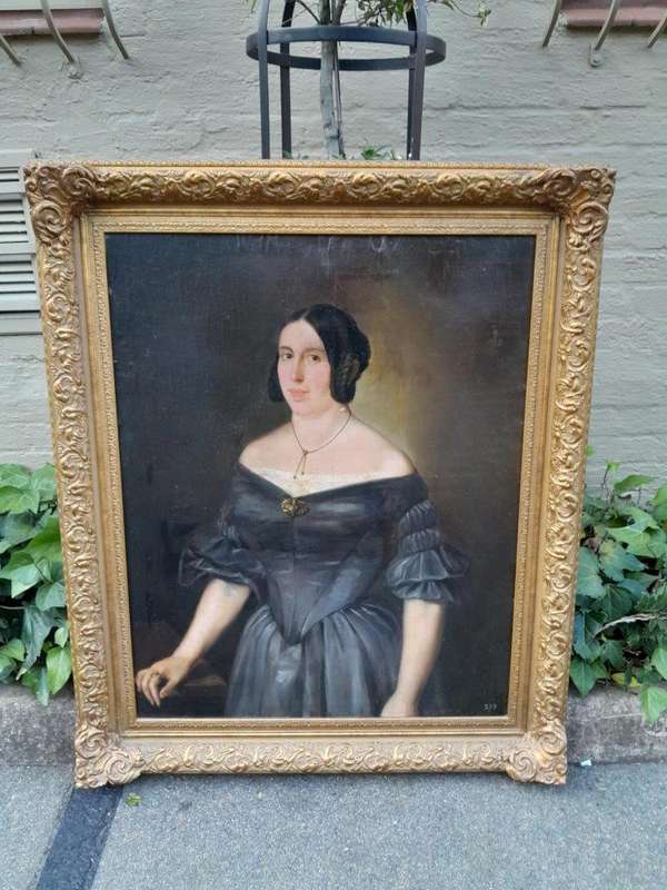 An Antique 17th Century European Oil On Canvas In Ornately Gilt Frame. Signed 238