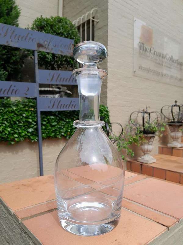 A Hand Blown Crystal Decanter with Stopper