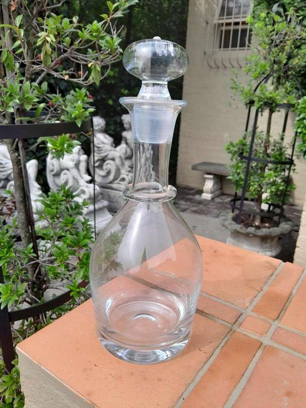A Hand Blown Crystal Decanter with Stopper