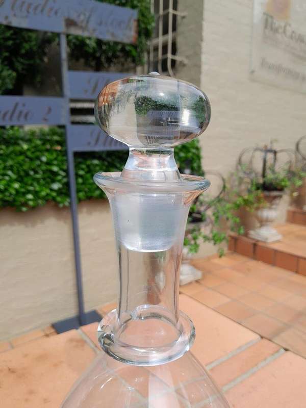 A Hand Blown Crystal Decanter with Stopper