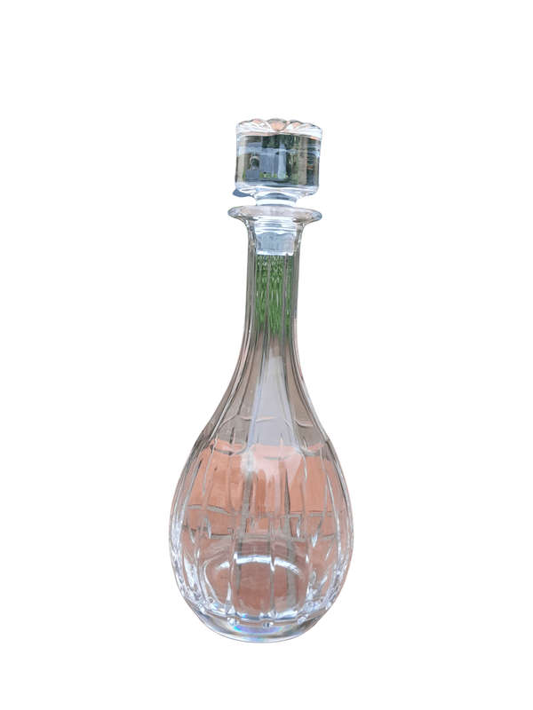 A Hand Blown Crystal Decanter With Stopper