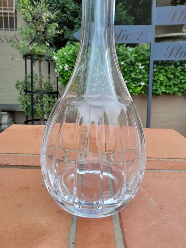 A Hand Blown Crystal Decanter With Stopper