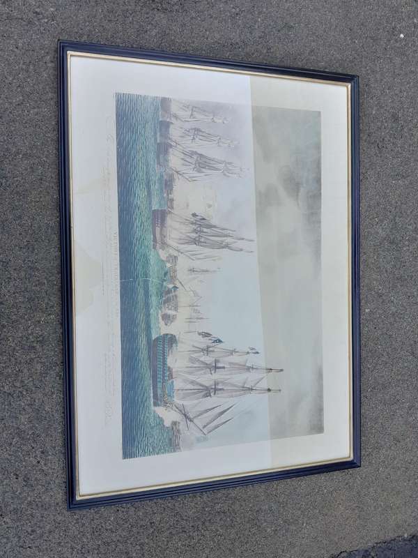 A 20TH Century Set Of Four Gilt Framed Prints Of Battle Of Trafalgar