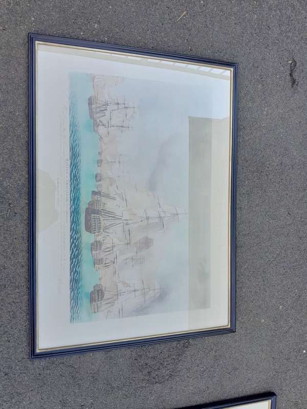 A 20TH Century Set Of Four Gilt Framed Prints Of Battle Of Trafalgar