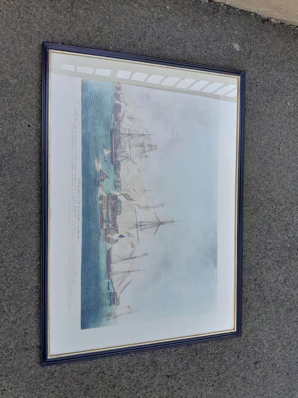 A 20TH Century Set Of Four Gilt Framed Prints Of Battle Of Trafalgar